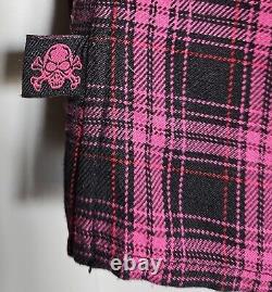 Rare Vintage Tripp NYC Pink and Black Reversible Plaid Pleated Skirt (Large)