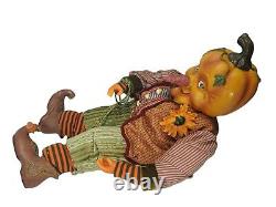 Rare Vintage Whimsical Halloween Art Pumpkin Head Winward Doll