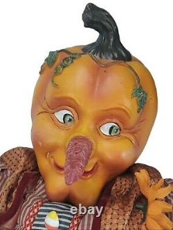 Rare Vintage Whimsical Halloween Art Pumpkin Head Winward Doll