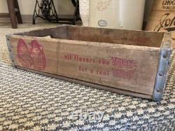 Rare Vintage Wooden Soda Crate Trick R Treat Elgin Illinois Box? Halloween Box