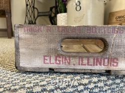Rare Vintage Wooden Soda Crate Trick R Treat Elgin Illinois Box? Halloween Box