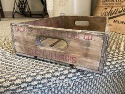 Rare Vintage Wooden Soda Crate Trick R Treat Elgin Illinois Box? Halloween Box