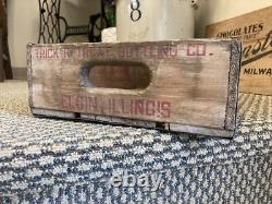 Rare Vintage Wooden Soda Crate Trick R Treat Elgin Illinois Box? Halloween Box
