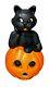 Rare Vintage Xl Black Cat & Jack O Lantern Pumpkin Lighted Blow Mold 34