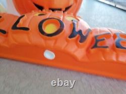 Rare Vtg Don Featherstone Happy Halloween Pumpkin Line Blow Mold