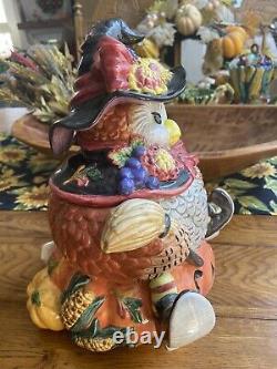 Rare Vtg Halloween 1995 Harvest Witch Owl Cookie Jar Jack-o-lantern Htf 12 X 11