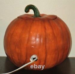 Rare Vtg Holland Molds Large Ceramic Halloween Pumpkin Jack O Lantern Light Ec