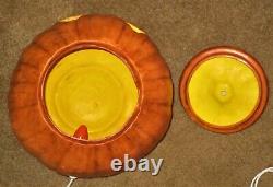 Rare Vtg Holland Molds Large Ceramic Halloween Pumpkin Jack O Lantern Light Ec