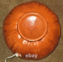 Rare Vtg Holland Molds Large Ceramic Halloween Pumpkin Jack O Lantern Light Ec