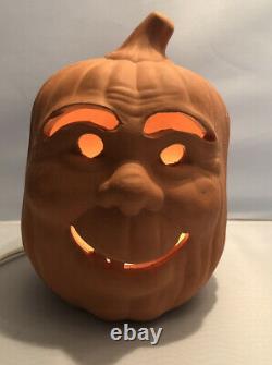 Rare Vtg. Holland Molds Large Ceramic Halloween Pumpkin Jack o Lantern Light