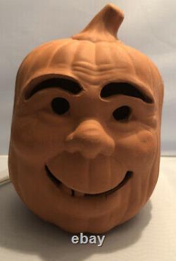 Rare Vtg. Holland Molds Large Ceramic Halloween Pumpkin Jack o Lantern Light