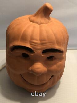 Rare Vtg. Holland Molds Large Ceramic Halloween Pumpkin Jack o Lantern Light