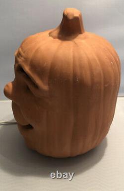 Rare Vtg. Holland Molds Large Ceramic Halloween Pumpkin Jack o Lantern Light