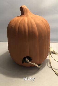 Rare Vtg. Holland Molds Large Ceramic Halloween Pumpkin Jack o Lantern Light