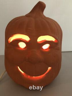 Rare Vtg. Holland Molds Large Ceramic Halloween Pumpkin Jack o Lantern Light