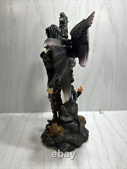 Rare Vtg Mystical Creations 9.5 Dark Angel with Cross Statue Gothic Halloween HTF
