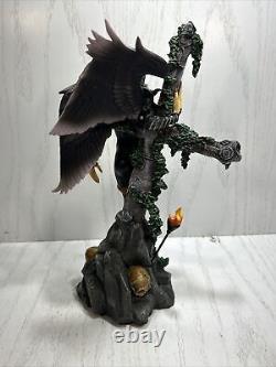 Rare Vtg Mystical Creations 9.5 Dark Angel with Cross Statue Gothic Halloween HTF