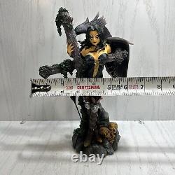 Rare Vtg Mystical Creations 9.5 Dark Angel with Cross Statue Gothic Halloween HTF