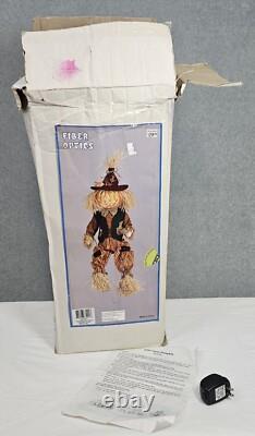 Rare vTG. 48 Fiber Optic Pumpkin sitting Scarecrow HALLOWEEN FALL WITH BOX