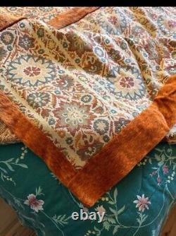 Rare vintage 70s quilt tapestry blanket autumn halloween fall MCM heavy