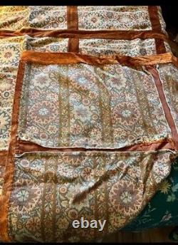 Rare vintage 70s quilt tapestry blanket autumn halloween fall MCM heavy