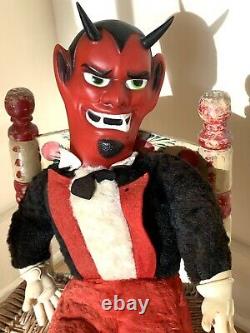 Rare vintage rubber face devil Rushton Gund doll toy Halloween 1950's