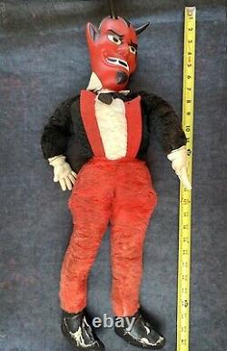 Rare vintage rubber face devil Rushton Gund doll toy Halloween 1950's