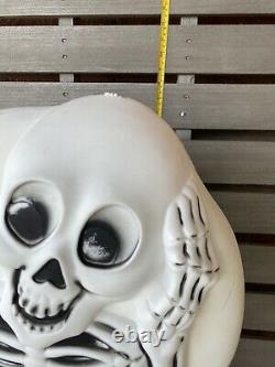 SUN HILL Vintage Skeleton Cat Pumpkin Double Sided Blow Mold USA -VERY RARE