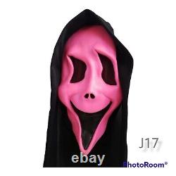Scream Ghostface Pink Fluorescent Fun World Div Scary Rare Mask Cloth vintage