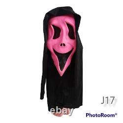 Scream Ghostface Pink Fluorescent Fun World Div Scary Rare Mask Cloth vintage