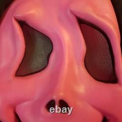 Scream Ghostface Pink Fluorescent Fun World Div Scary Rare Mask Cloth vintage