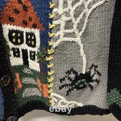 Signatures Northern Isle Rare Vintage Halloween Chunky Knitted Cardigan