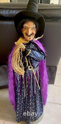 Spectacular Rare 46Standing Witch Adorned In Fabric Finery A Vintage heirloom