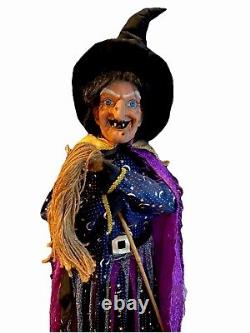 Spectacular Rare 46Standing Witch Adorned In Fabric Finery A Vintage heirloom