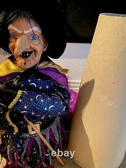 Spectacular Rare 46Standing Witch Adorned In Fabric Finery A Vintage heirloom