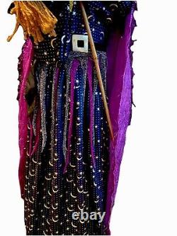 Spectacular Rare 46Standing Witch Adorned In Fabric Finery A Vintage heirloom