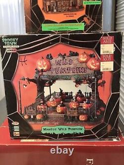 Spookytown Lemax Dr Tingles Laboratory and Wild Pumpkin Ride (VINTAGE AND RARE)