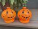 Two Rare Vintage Halloween Pumpkin Jack O Lantern Blow Mold Light Retro