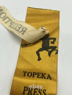 Topeka Press Club Reception Ribbon With Spooky Devil Vintage Rare! Topeka Kansas