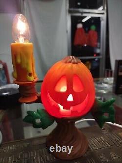 Trendmasters 1996 Vintage Halloween Jack-o'-lantern Candlestick Light Rare