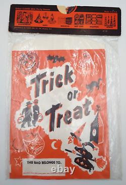 UNOPENED 15 Ct Pkg VTG 1960s 11 Halloween Trick Or Treat Paper Loot Bags RARE