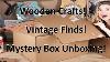 Unboxing A Mystery Garage Sale Box Wooden Crafts U0026 Surprises Inside