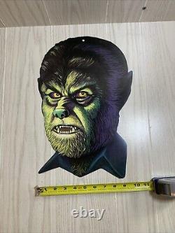 Universal Monsters Werewolf Die Cut RARE 80's 16 x 11 Halloween Double VTG