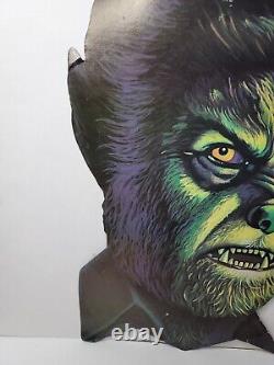 Universal Monsters Werewolf Die Cut RARE 80's 16 x 11 Halloween Double VTG