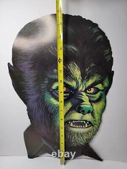 Universal Monsters Werewolf Die Cut RARE 80's 16 x 11 Halloween Double VTG