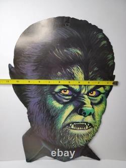 Universal Monsters Werewolf Die Cut RARE 80's 16 x 11 Halloween Double VTG