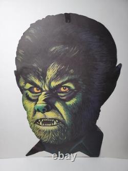 Universal Monsters Werewolf Die Cut RARE 80's 16 x 11 Halloween Double VTG