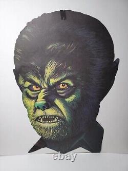 Universal Monsters Werewolf Die Cut RARE 80's 16 x 11 Halloween Double VTG