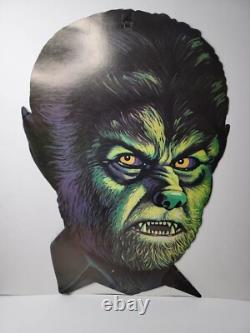 Universal Monsters Werewolf Die Cut RARE 80's 16 x 11 Halloween Double VTG