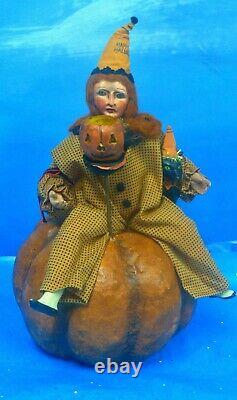 VERY RARE Vintage late 1990s Bethany Lowe Halloween witch pumpkin